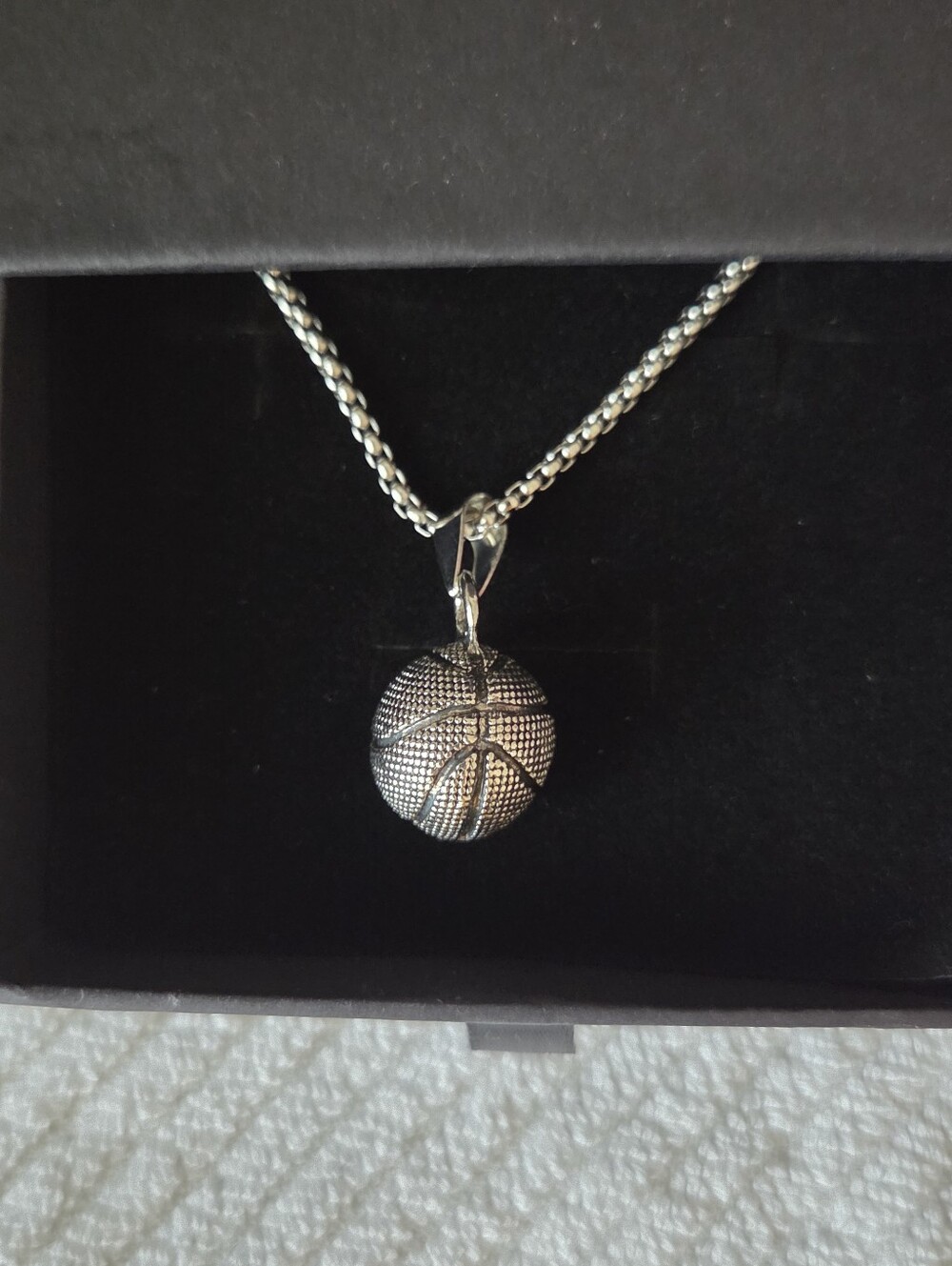 STAINLESS STEEL BASKETBALL NECKLACE